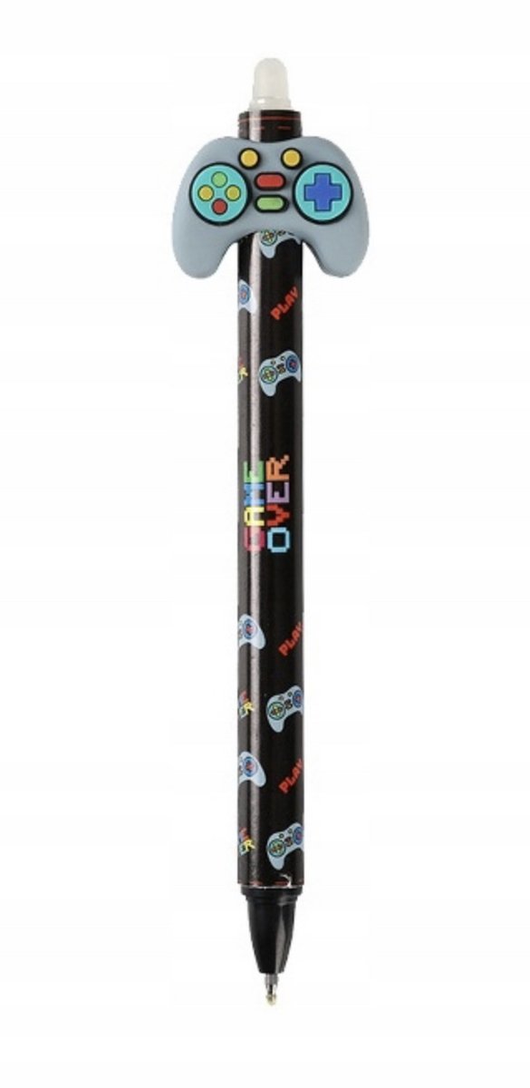 iTotal3D Erasable Pen 0.5mm “LET'S PLAY” Uitwisbare Balpen 2.5x14.5cm 15gr Pen in ABS and PVC Eraser in TPR (Blue ink)