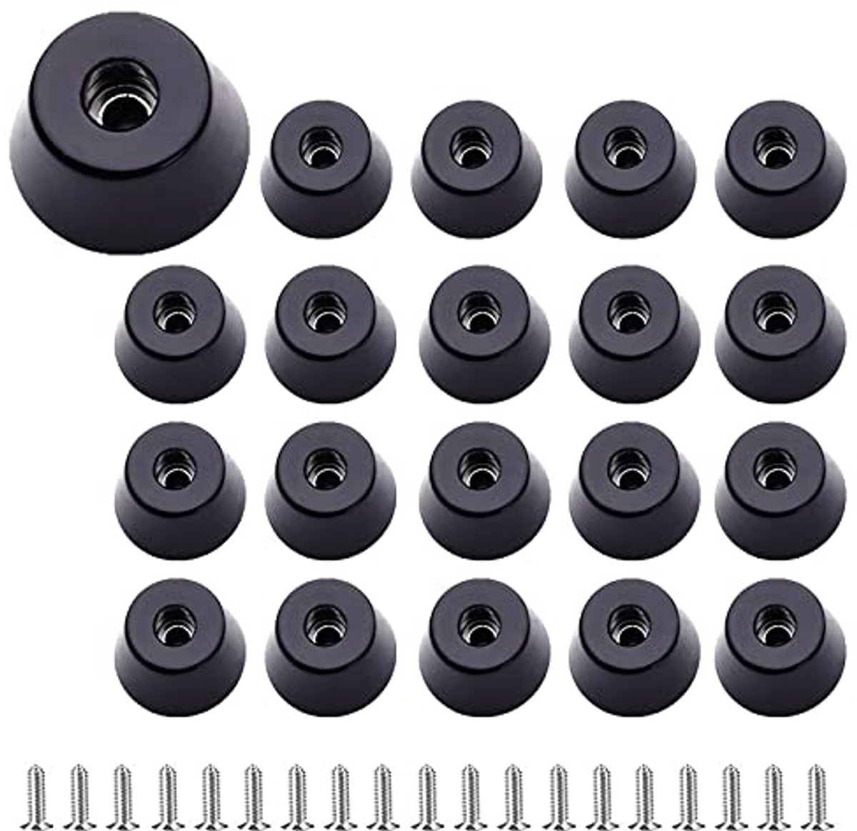 20 Stuks Rubber Voetjes voor Meubels en Apparaten - Duurzame En Schokbestendige Demperpads Met Schroeven