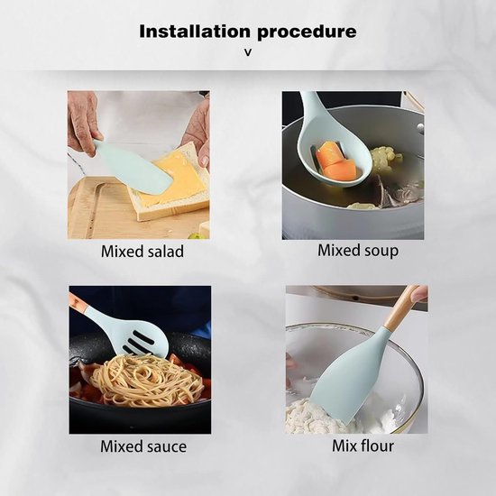 3 Pieces Silicone Cookware Set - Heat Resistant Non Stick Cookset ...