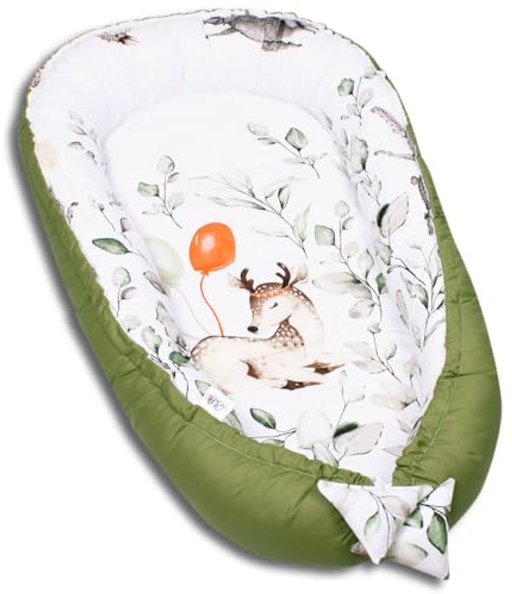 Image of 2-zijdig babynest - knuffelnest voor baby's en zuigelingen - 100% katoen - cocon voor babybed