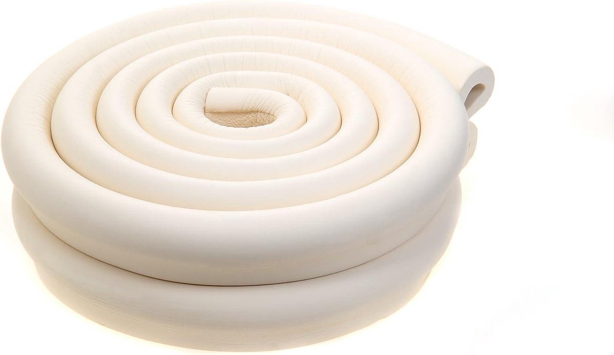Image of 4m schokbestendige schuimrol tafelrandbeschermer van glas, babyveiligheid, randbeschermer, antibotsingsstrip voor tafel, 2 x 2m,Gebroken wit