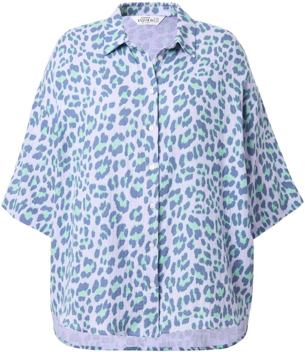 Studio Untold - Dames - Mousseline blouse oversized color leo - Lavendel - Maat 50+