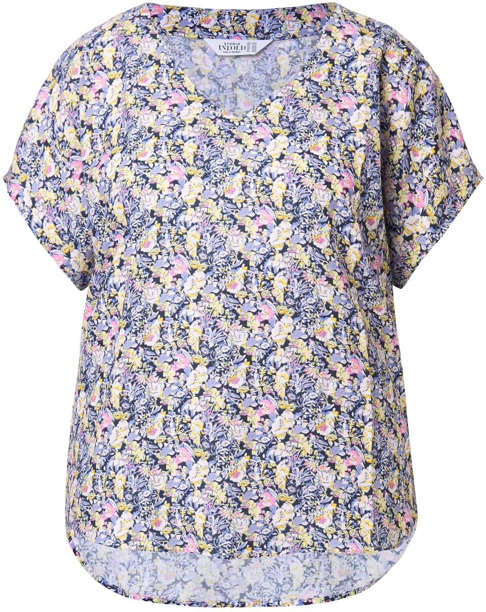 Studio Untold - Dames - Overhemdblouse oversized bloemenprint - Roze - Maat 46+