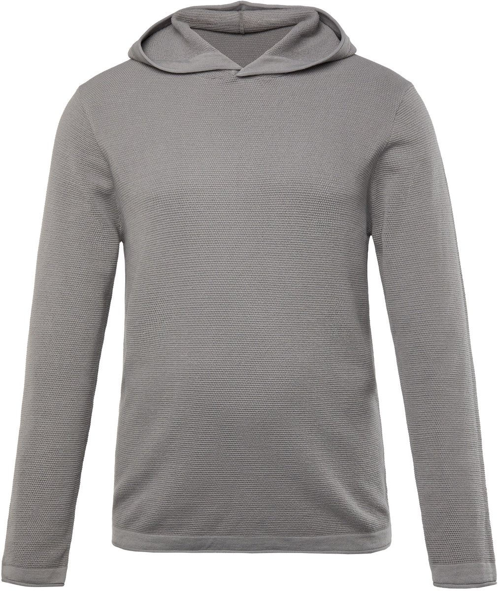 JP 1880 - Heren - Gebreide hoodie capuchon - Asgrijs - Maat 6XL