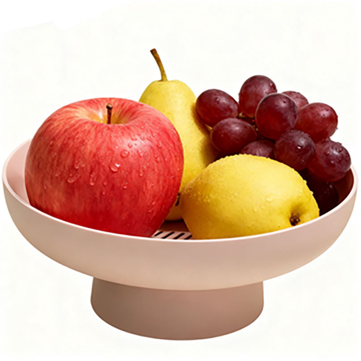 Fruitmand - Serveerschaal - Fruitschaal - Fruitbewaarmand - Diameter 26,5 cm - Schone fruitmand - Graanschaal - Staande fruitmand - Geschikt voor keukenopslag, tafeldecoratie, opslag van fruit als tussendoortje - roze