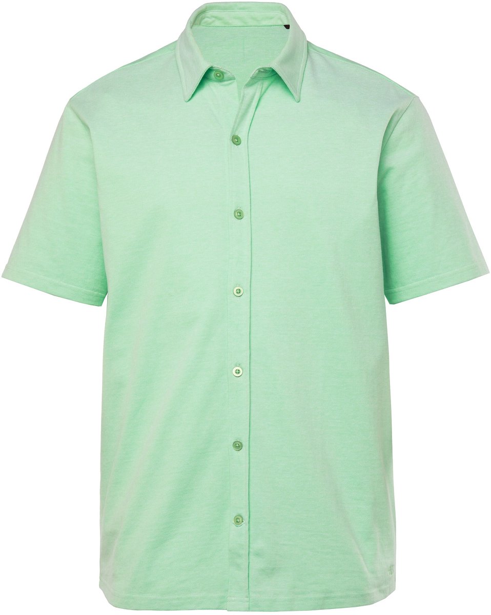 Boston Park - Heren - Piqué-overhemd korte mouw Kentkraag comfort fit - Blauwgroen - Maat L