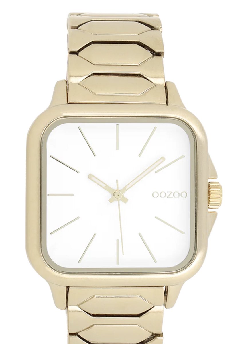 OOZOO Timepieces - Goudkleurige horloge met roestvrijstalen armband - C11605