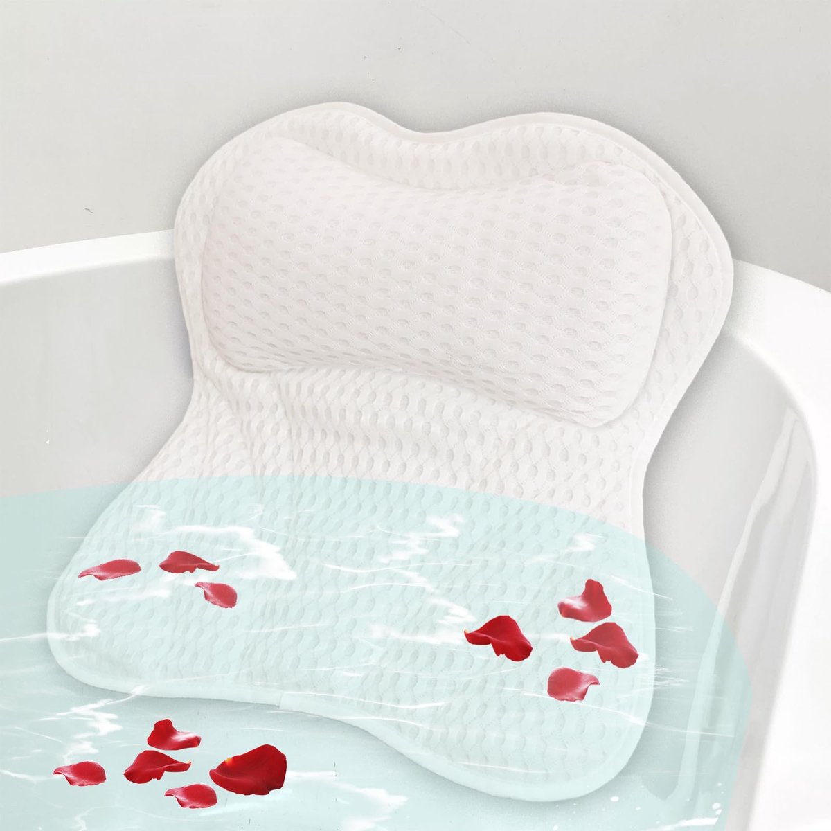 Ibenzoa® Luxueus badkussen met ergonomische ondersteuning en 6 zuignappen