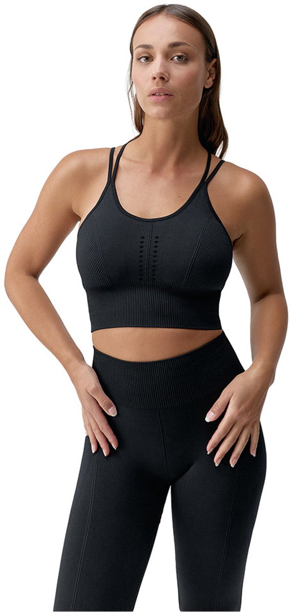 Born Living Yoga India Sporttop Met Medium Ondersteuning Zwart XS Vrouw