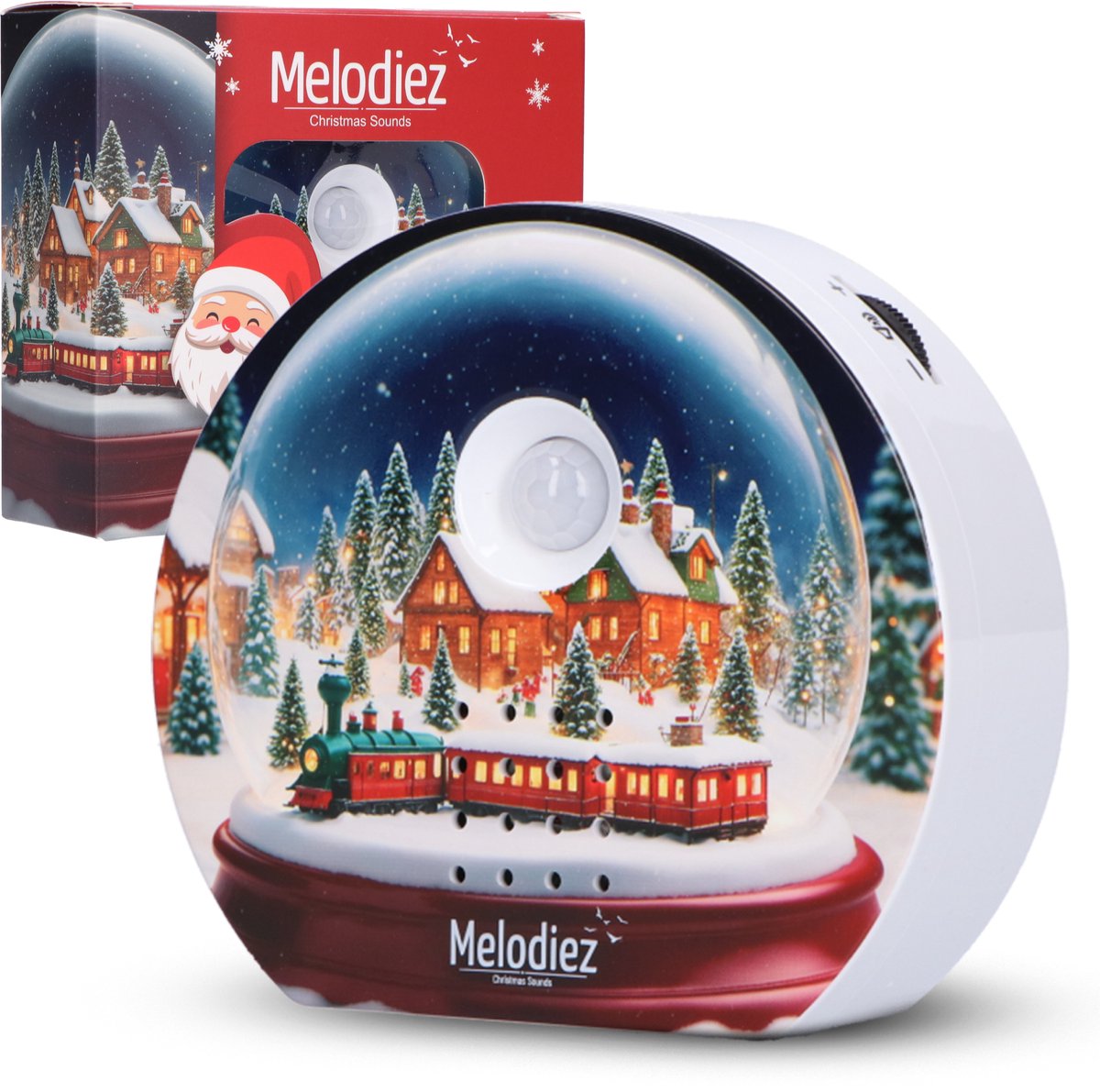 Melodiez Vogelhuisje Met Geluid - Box Incl. Batterijen en 4 Feestelijke Kerstgeluiden - Kerstversiering - Kerstgeluiden Huisje met Sensor - Sneeuwbol
