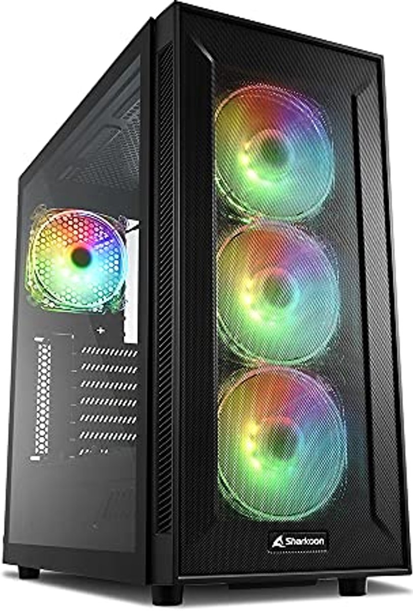 RGB PC Behuizing met Mesh Frontpaneel en Gehard Glas