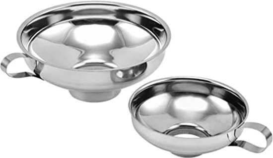 Set van 2 jam trechters, roestvrij staal brede mond trechter, keuken