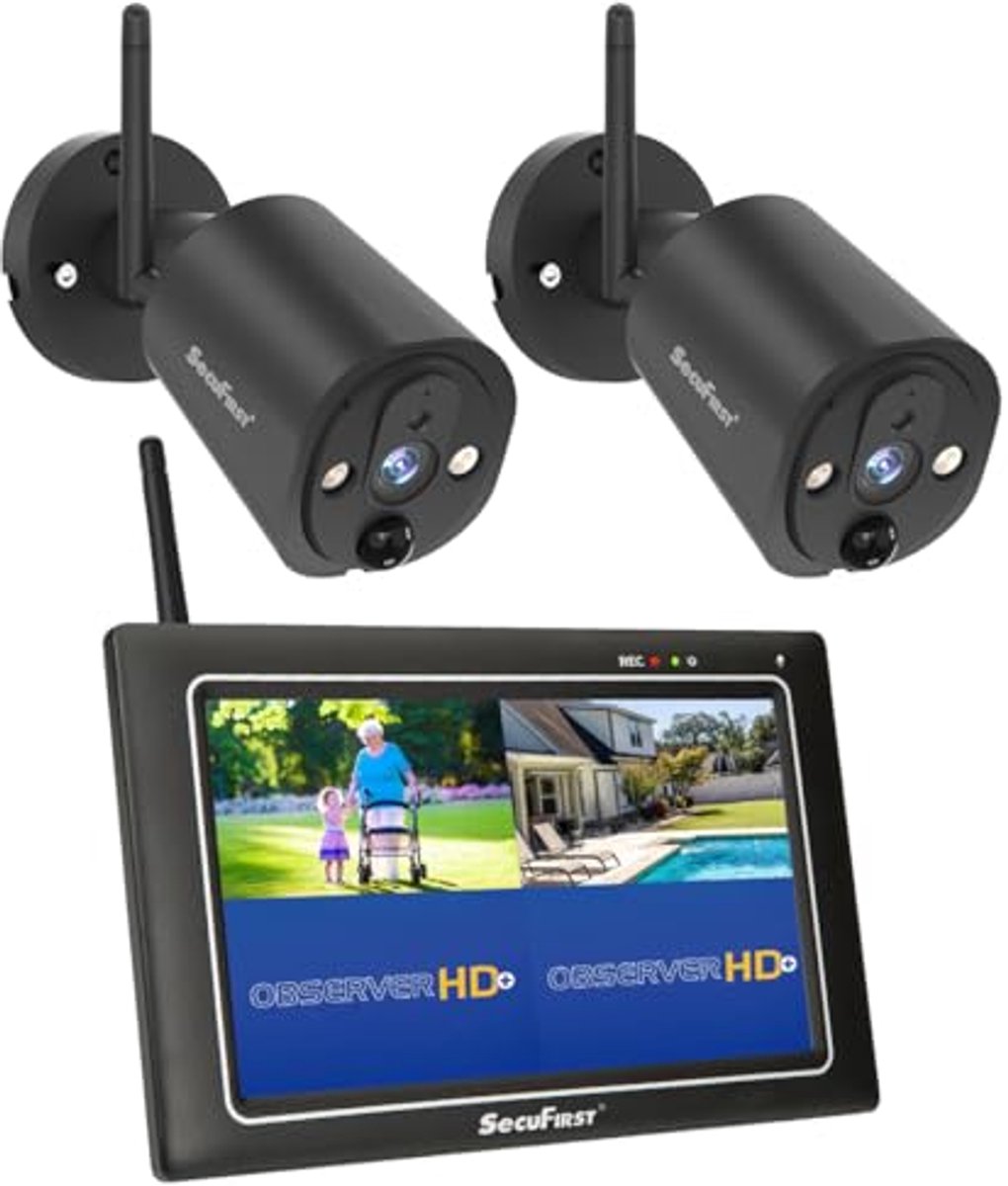 Beveiligingscamera Buiten met Draadloze Monitor en AI Bewegingsdetectie