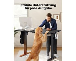 Computerbureau elektrisch in hoogte verstelbaar 100x60 cm – IndustrialHome Ergonomisch Sta Bureau met Geheugenfunctie, Stil Motor Systeem & Opbergtas – Modern Zwart Metalen Frame, 80 kg Draagkracht
