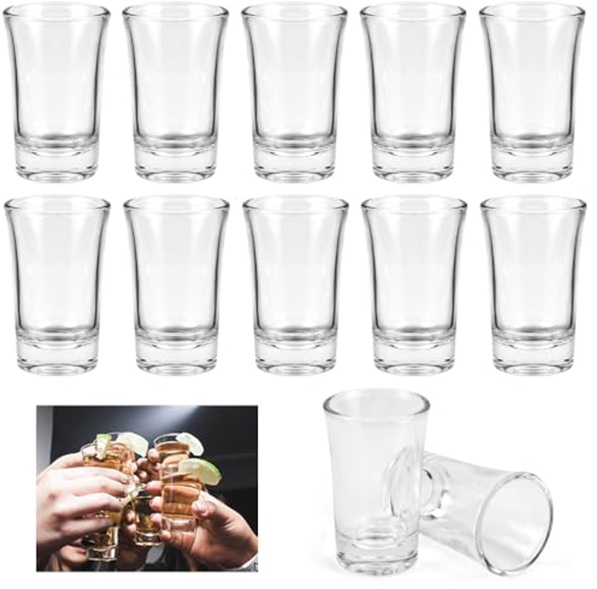 12 stuks 4 cl borrelglazen set - Vaatwasmachinebestendig en perfect voor feestjes
