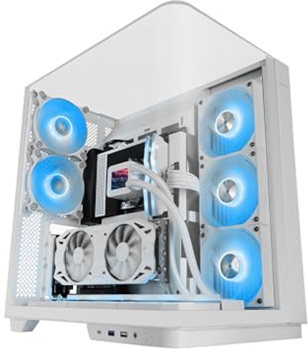 Gaming Behuizing ATX met Gebogen Frameloos Gehard Glas en ARGB Ventilatoren