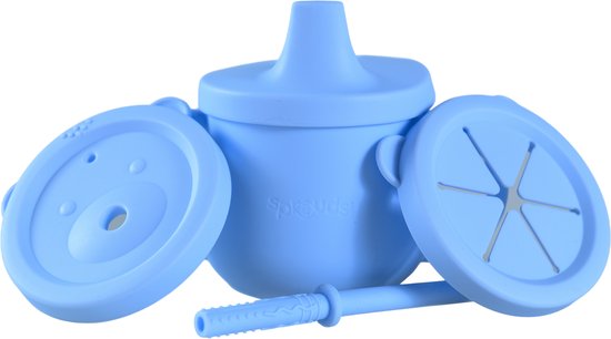 Gobelet ourson Sproudsy – Cadeau de maternité – Vaisselle pour enfants – Bébé – Blue Bébé