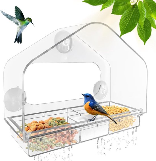 MAZUR International Vogelhuisje weerbestendig van hout, vogelvoederhuis