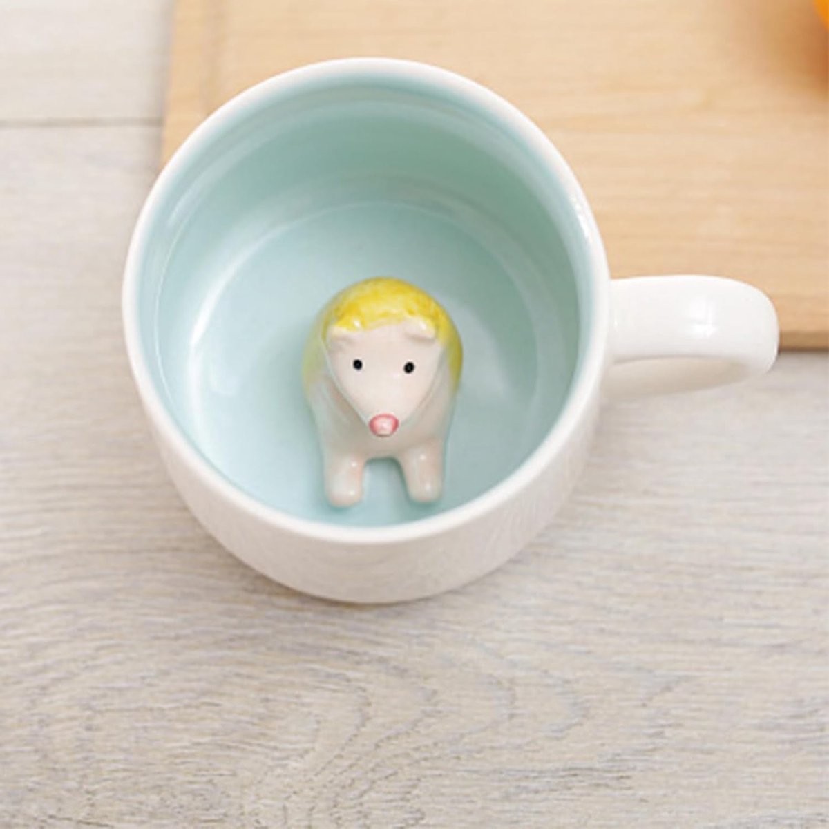 Hedgehog Mok Gift - Grappige Koffiemok - 3D Dierenmok - Keramisch - Schattige 350ml Theemok met Lepel & Onderzetter - Kerst Koffie Thee Mok - Schattig Verjaardagscadeau voor Vriendin Vrienden Mannen Vrouwen — cadeau in Cadeau-ideeën - foto 6