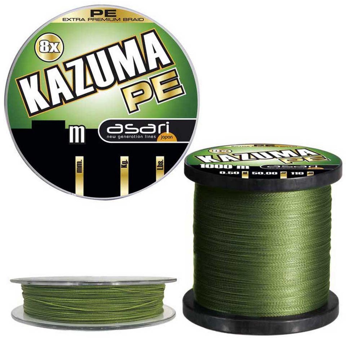 Asari Kazuma 8x Gevlochten Vislijn 300 M Groen 0.250 mm