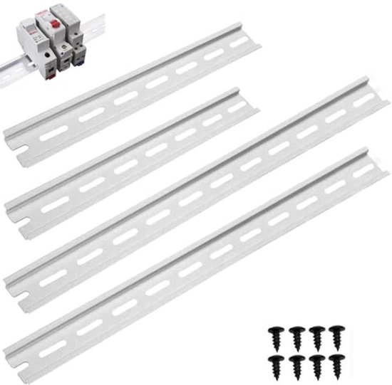 Greluma 3 stuks 30 cm DIN-rail, aluminium DIN-rail voor elektrische schakelkast-breedte 35 mm, hoogte 7,5 mm, dikte 1,2 mm