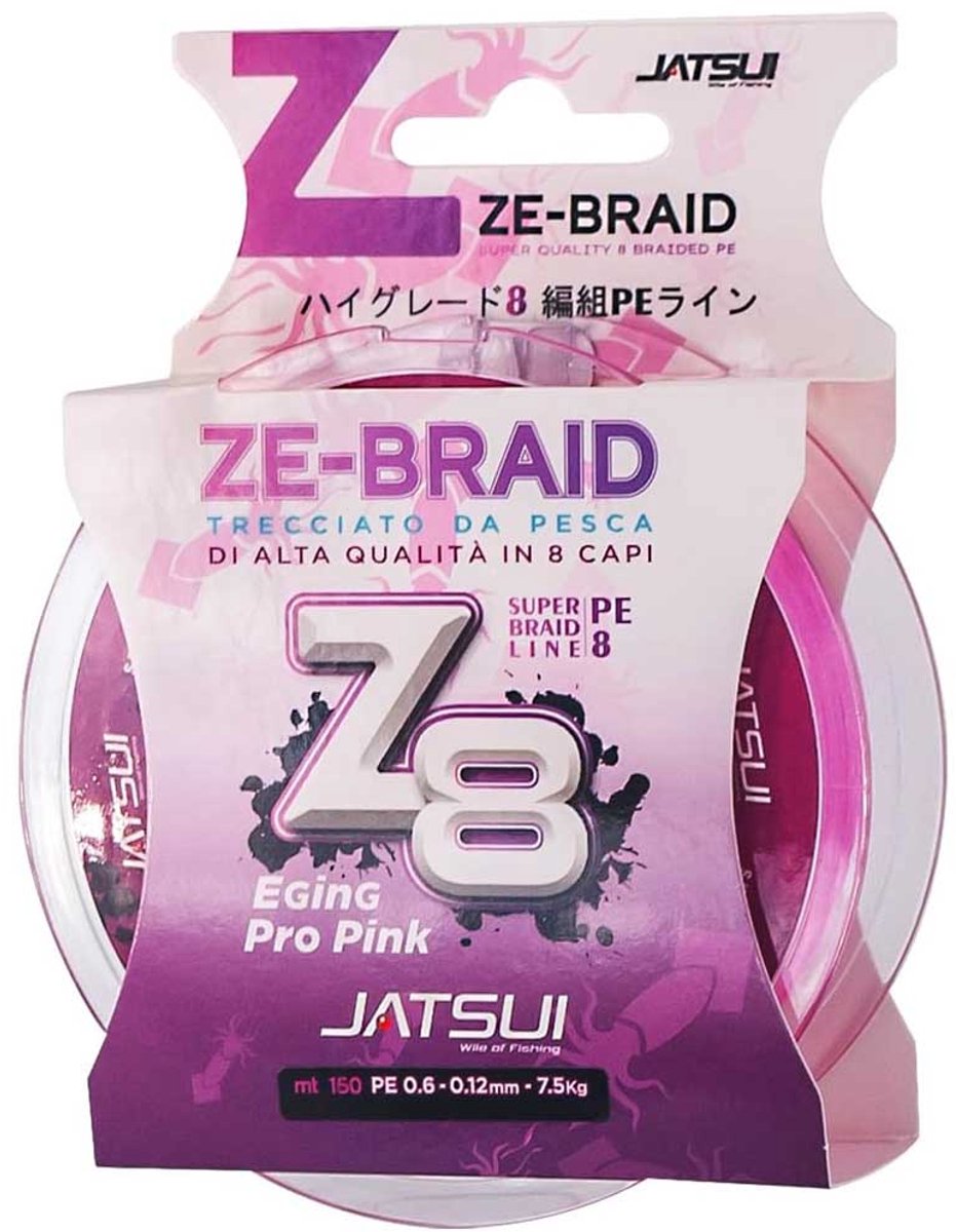 Jatsui Eging Pro Ze Z8 Gevlochten Vislijn 150 M Roze 0.120 mm