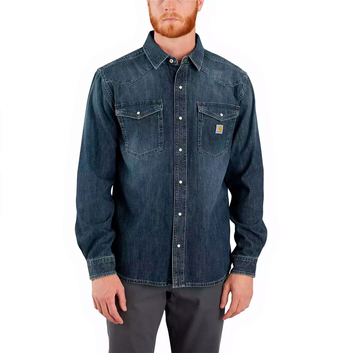 Carhartt Snap Front Overhemd Met Lange Mouwen L Man Wyatt
