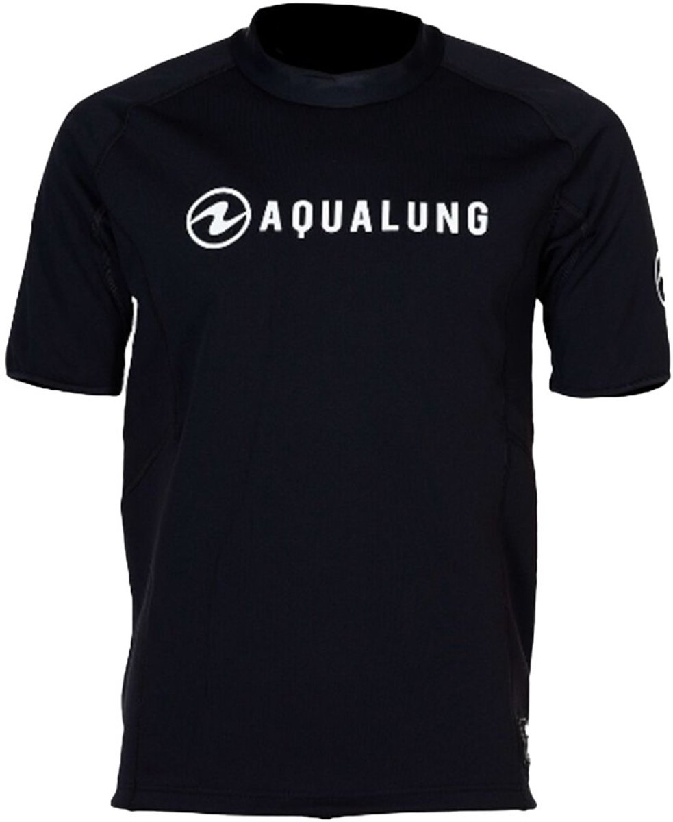 Aqualung Top Ceramiqskin Korte Mouw Rash Guard Zwart 2XL Man