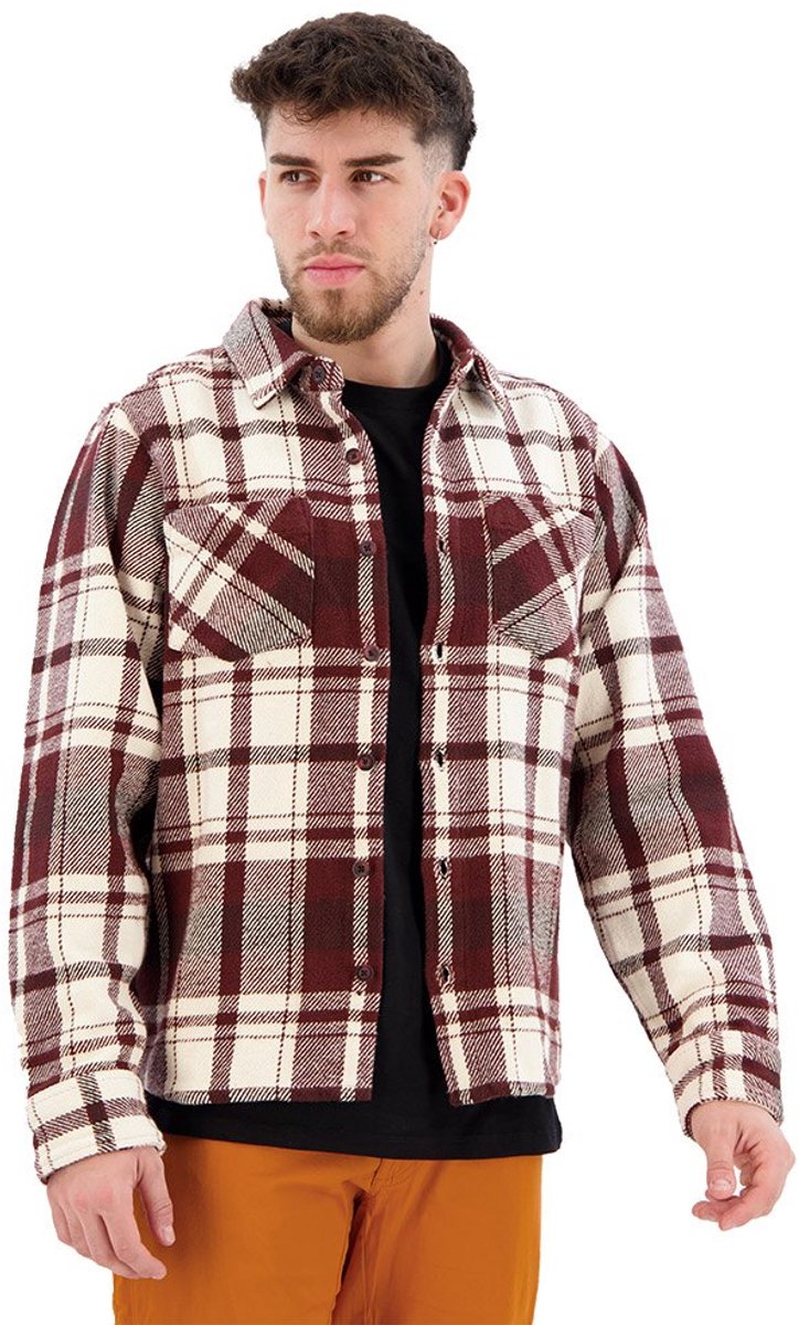 Diamond Project Heavy Flannel Overhemd Met Lange Mouwen S Man Wit