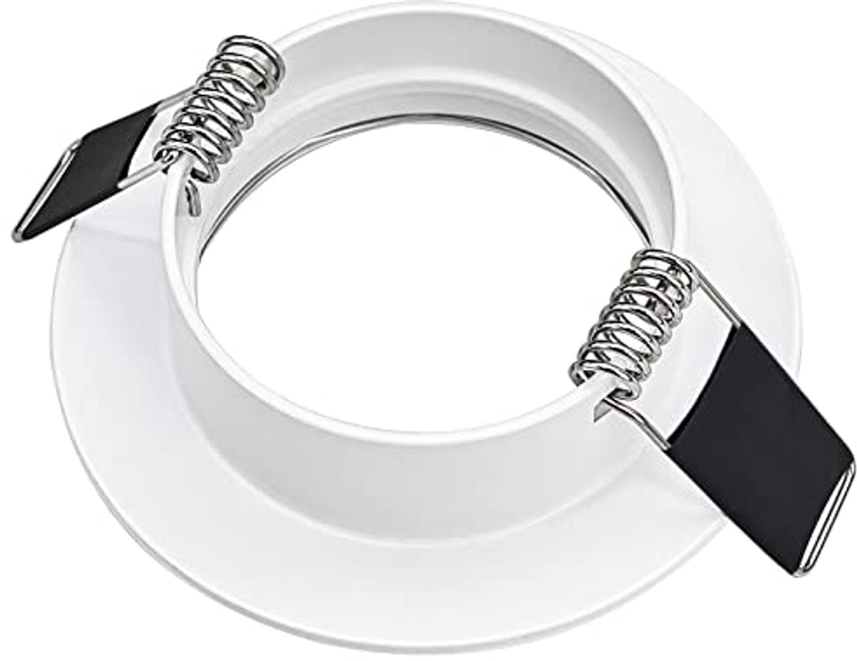 Set van 4 inbouwspots GU10 - Aluminium Wit Mat voor LED Halogeen - Ronde Plafondlampen 60-70mm