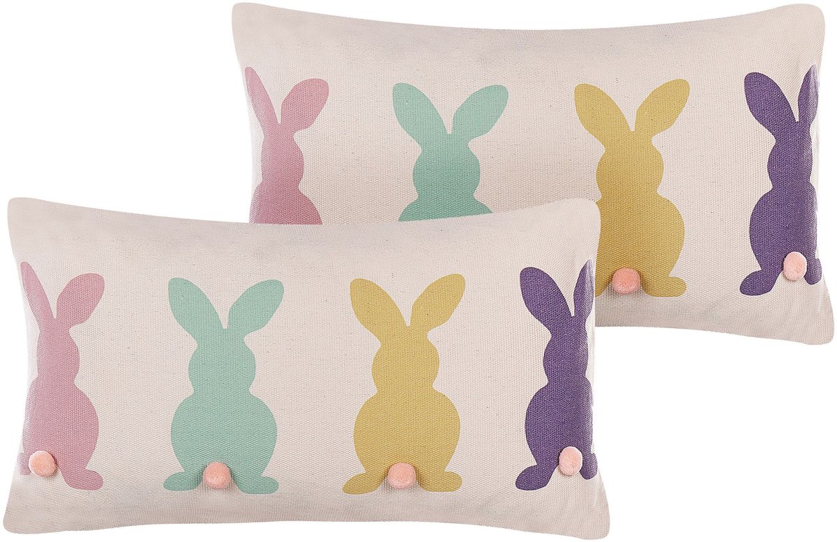 CLUSIA - Sierkussen set van 2 - Meerkleurig - Polyester