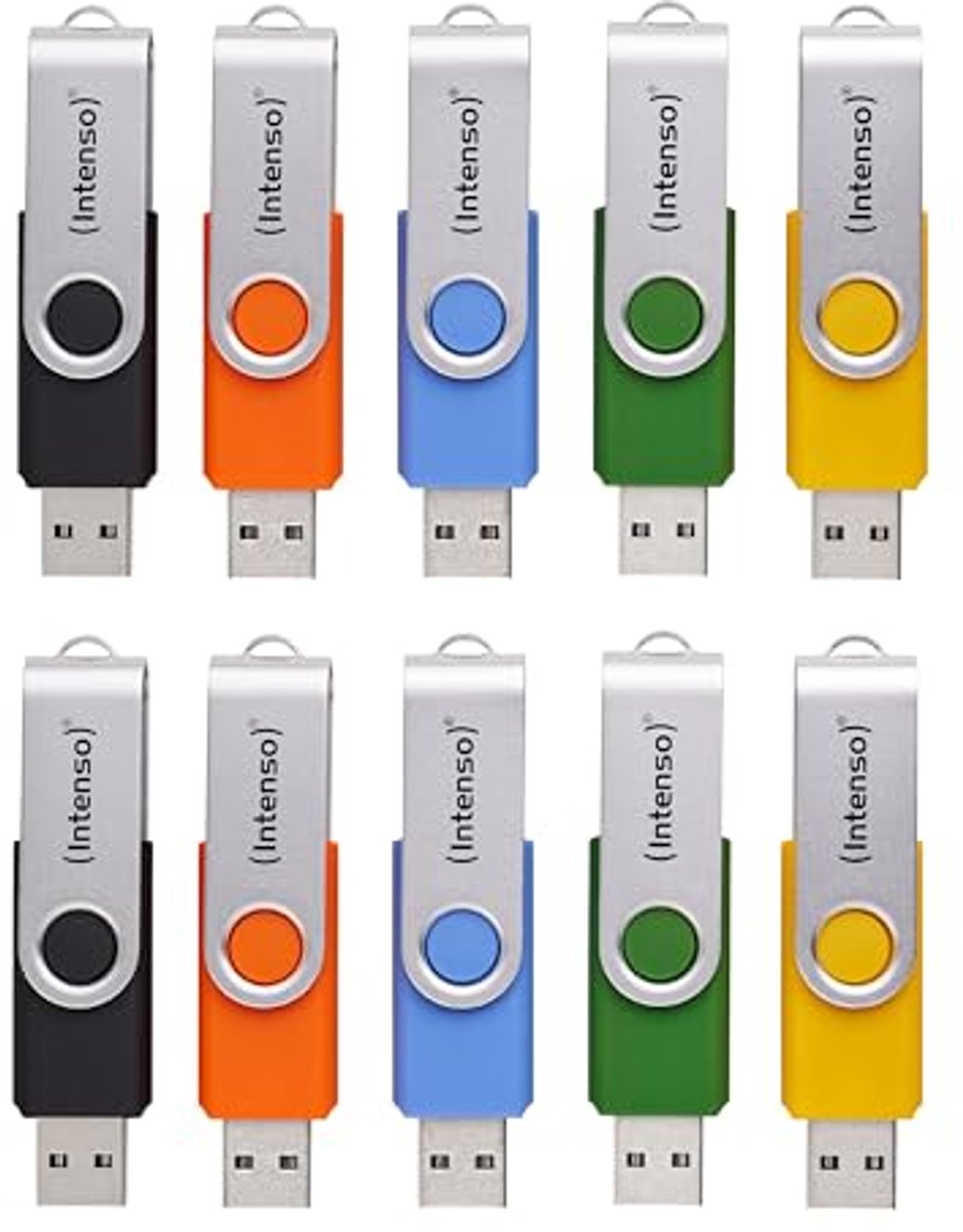 USB-sticks Multipack - 10 x 16 GB, USB 2.0, Kleurrijk en Praktisch
