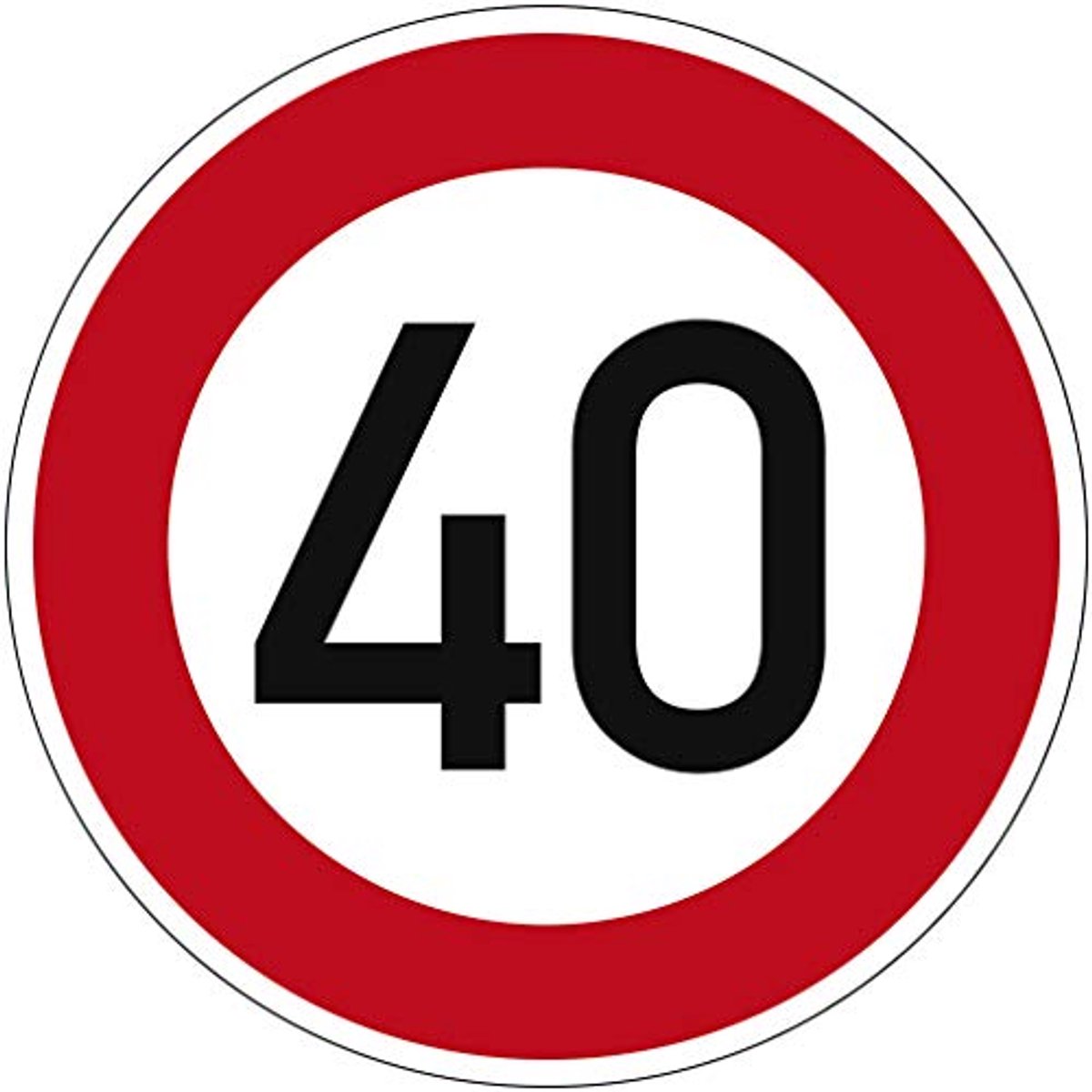 Verkeersbord Maximumsnelheid 40 km/h | Ø 420 mm, Aluminium, RAL-keurmerk