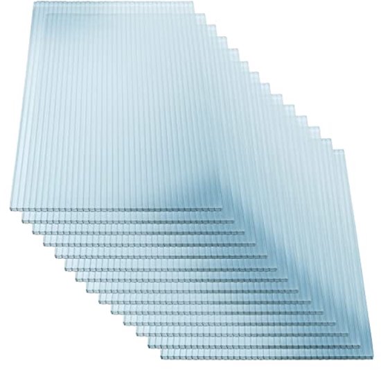 Kweekplaten 4mm SET van 14 stuks | holle wandplaten | polycarbonaat 60,5 x 121 cm