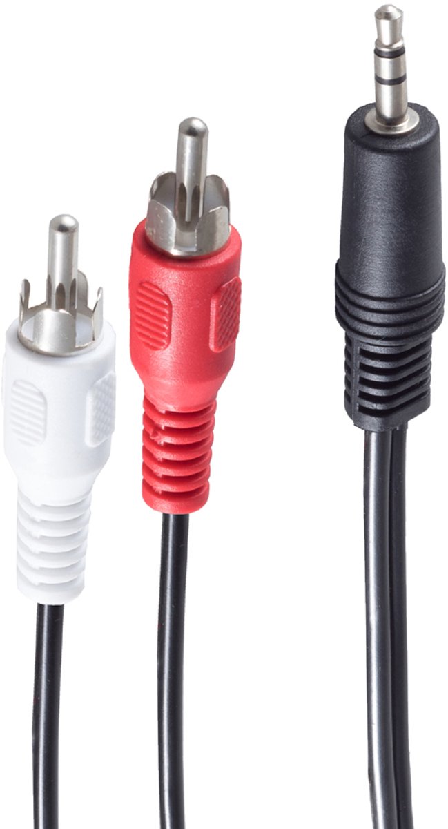 shiverpeaks BASIC-S audiokabel, 2 x Cinch-stekker - 3,5 mm Jack plug, 1,5 m