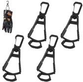 4 stuks - Werkhandschoenclips, anti-verliesclips, voor werkhandschoenclips, veiligheidshelmhaakclips 10,6 x 3,8 cm (zwart)