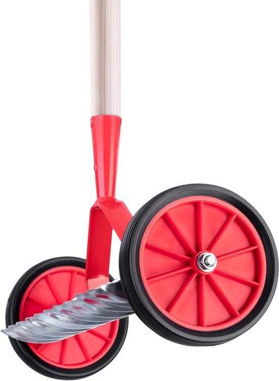 KADAX Gazonventilator met wielen, tuinklauw voor gazon, tuin, mos, snijhark van metaal, handmatige verticuteermachine, tuingereedschap, gazonbeluchter, cultivator (met steel) van Merkloos	 — afbeelding 4