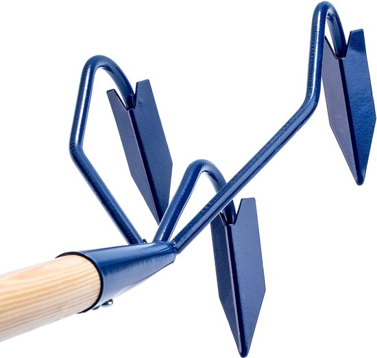 KADAX Handcultivator van metaal, cultivator met lange steel van hout, robuuste cultivator, tuinklauw, tuinhak voor het losmaken van de grond (met 3 scherpe punten) van Merkloos	 — afbeelding 5
