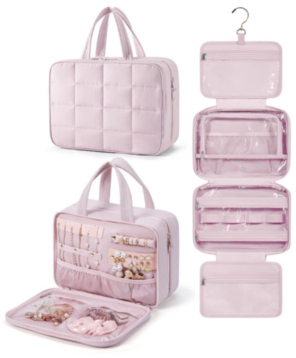 Reistoilettas - toilettas - reistas - toilettas heren - toilettas dames - hangende cosmetische tas - reisorganizer - met sieradenopbergdoos