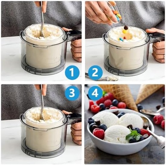 PolkaHome IJscontainerset - 4 Stuks Vriesbakken met Lepels voor Dessertbereiding van PolkaHome — afbeelding 5