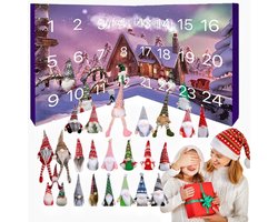 Kerstkabouter Adventskalender 2025, Adventskalender met 24 unieke kabouterdecoraties, 24 dagen kerstaftelkalender kabouter, Kerstfeestdecoraties, Kerstcadeaus voor volwassenen en kinderen