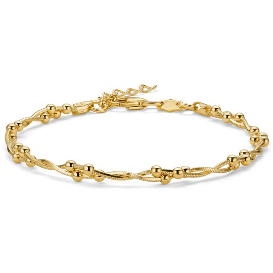 Bracelet Miore couleur or rose pour femme en Argent 925 - Plaqué or 18 carats - Bracelet hypoallergénique - Cerceaux artisanales - Fabriqué en Italie