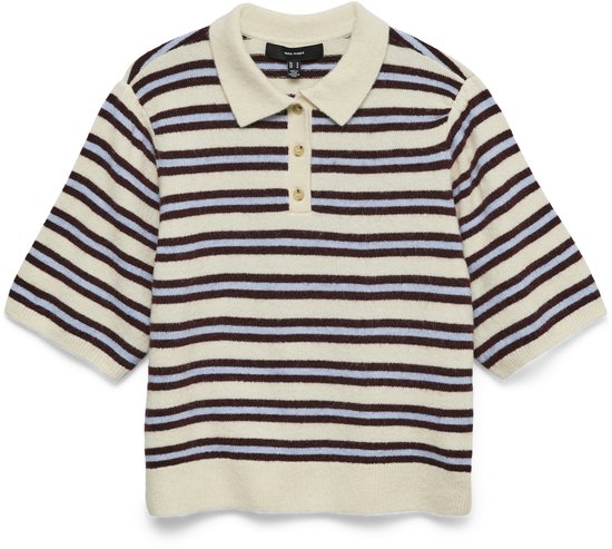 Pull Vero Moda Vmocanna 2/4 Poloneck Pullover 10342354 Birch/w.birch/a Femme Taille - L