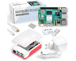 Raspberry Pi 5 4GB starterskit | 64GB-editie | Officiële 27 W-voeding | Officiële behuizing met ventilator | 4K Micro HDMI-kabel 1 m | Aluminium koellichaam
