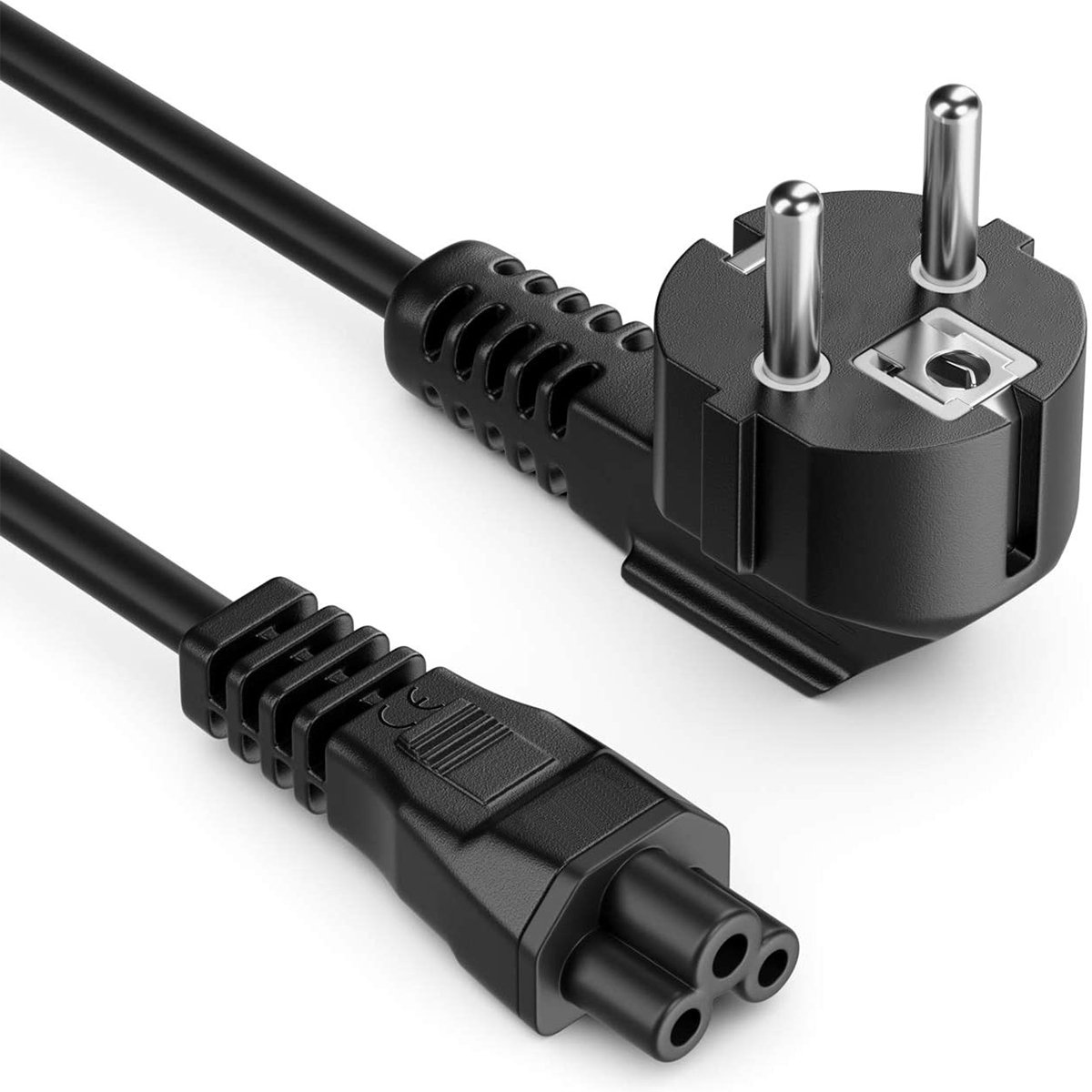 EXCITAT Stroomkabel - C5 kabel - 1,5 m - voor tv-monitoren, laptops, notebookvoedingen - Zwart