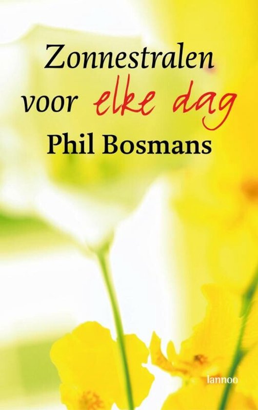 Boek "Zonnestralen voor elke dag" van Phil Bosmans met gele en witte bloemen op de cover.