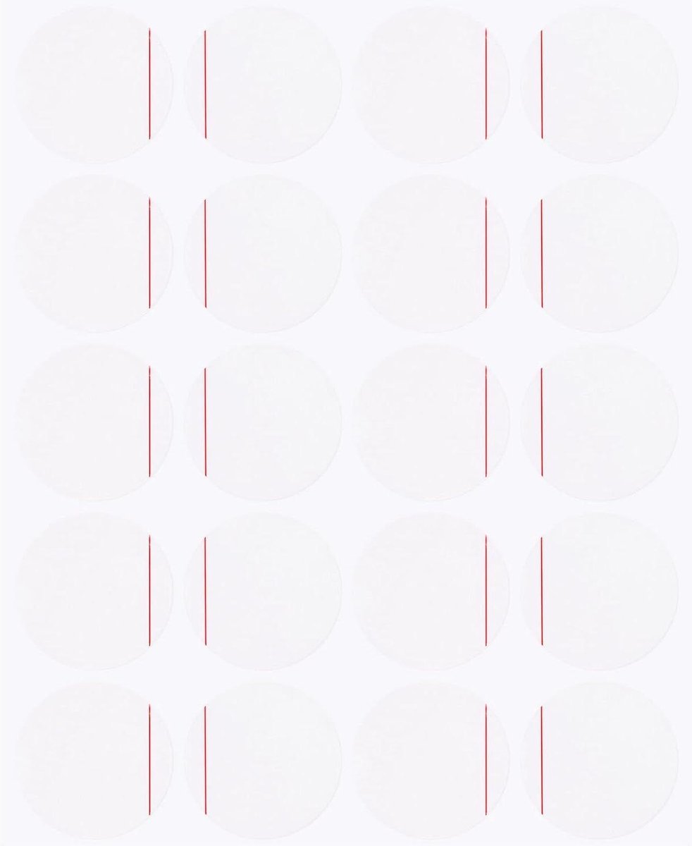 Achterhorloge Cover Beschermfolie Set van 20 stuks met 30 mm Rode Lijn - PE Materiaal - Beschermende Stickers voor Horloge Achterkant - Inclusief Achterhorloge Beschermhoes