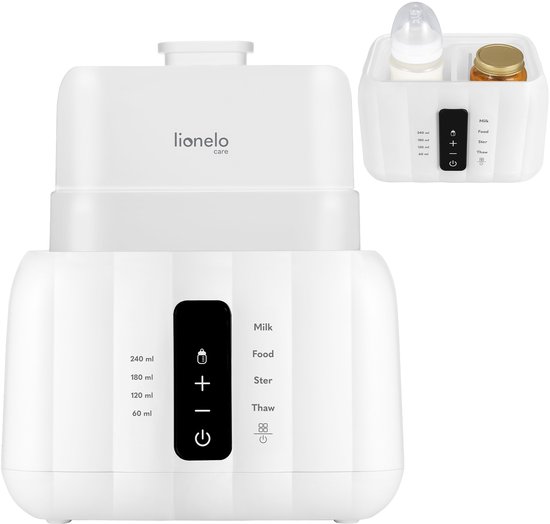 Lionelo Thermup Duo - Dubbele Flessenwarmer & Sterilisator 6-in-1 - Voor Twee Flessen of Potjes - Intelligente Temperatuurregeling - Ontdooien, Verwarmen, Steriliseren - BPA-vrij - Aanraakbediening van Merkloos — afbeelding 3