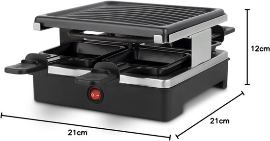 SCH® Gourmetstel 4 personen - Gourmetstellen - Gourmet - Zwart - 22cm x 22cm x 12cm — afbeelding 3