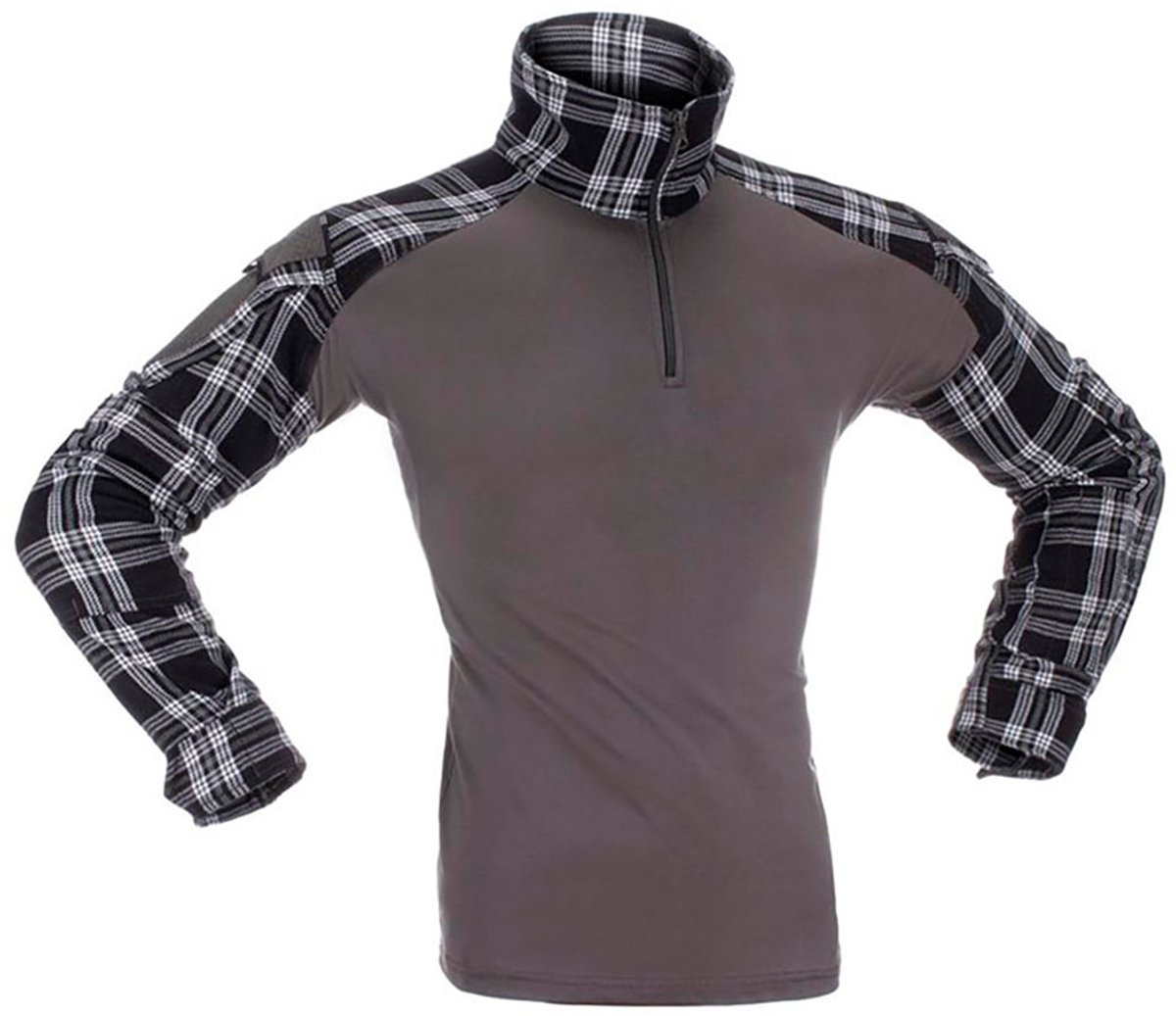 Invadergear Flannel Combat T-shirt Met Lange Mouwen Grijs M